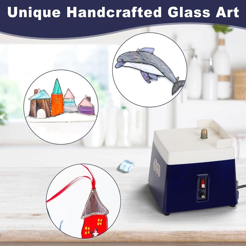 Godora Stained Glass Grinder & Glass Cutting Oil, Mini Stained Glass Kit with 5/8" & 1" Grinder Bits, Widely Used for Glass Processing Arts and Decoration - Image 4